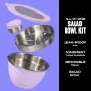 imageSwell Stainless Steel Salad Bowl Kit 64oz Desert Sky Comes with 2oz Mini Canister and Removable Tray for Organization Leakproof Easy to Clean Dishwasher SafeLilac