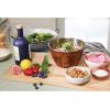 imageSwell Stainless Steel Salad Bowl Kit 64oz Desert Sky Comes with 2oz Mini Canister and Removable Tray for Organization Leakproof Easy to Clean Dishwasher SafeTeakwood