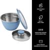 imageSwell Stainless Steel Salad Bowl Kit 64oz Desert Sky Comes with 2oz Mini Canister and Removable Tray for Organization Leakproof Easy to Clean Dishwasher SafeDesert Sky