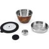 imageSwell Stainless Steel Salad Bowl Kit 64oz Desert Sky Comes with 2oz Mini Canister and Removable Tray for Organization Leakproof Easy to Clean Dishwasher SafeTeakwood