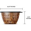 imageSwell Stainless Steel Salad Bowl Kit 64oz Desert Sky Comes with 2oz Mini Canister and Removable Tray for Organization Leakproof Easy to Clean Dishwasher SafeTeakwood