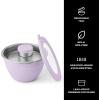 imageSwell Stainless Steel Salad Bowl Kit 64oz Desert Sky Comes with 2oz Mini Canister and Removable Tray for Organization Leakproof Easy to Clean Dishwasher SafeLilac