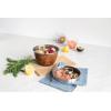 imageSwell Stainless Steel Salad Bowl Kit 64oz Desert Sky Comes with 2oz Mini Canister and Removable Tray for Organization Leakproof Easy to Clean Dishwasher SafeTeakwood