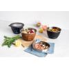 imageSwell Stainless Steel Salad Bowl Kit 64oz Desert Sky Comes with 2oz Mini Canister and Removable Tray for Organization Leakproof Easy to Clean Dishwasher SafeTeakwood