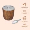imageSwell Stainless Steel Ice Bucket XL 100oz Teakwood Includes Lid And Scoop Triple Layered Vacuum Insulated Container Keeps Ice Colder for Longer BPA Free BarwareTeakwood