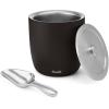 imageSwell Stainless Steel Ice Bucket XL 100oz Teakwood Includes Lid And Scoop Triple Layered Vacuum Insulated Container Keeps Ice Colder for Longer BPA Free BarwareOnyx