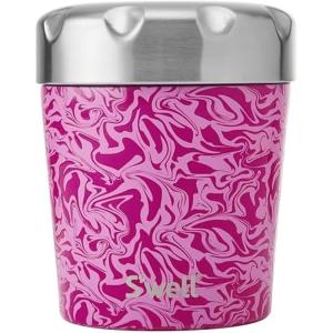 imageSwell Stainless Steel Ice Cream Chiller 16oz Sweet Sprinkle Triple Layered Vacuum Insulated Container Keeps Ice Cream Frozen For Up To Four Hours BPA FreeStrawberry Swirl