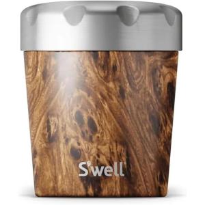 imageSwell Stainless Steel Ice Cream Chiller 16oz Sweet Sprinkle Triple Layered Vacuum Insulated Container Keeps Ice Cream Frozen For Up To Four Hours BPA FreeTeakwood