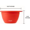 imageSwell Stainless Steel Salad Bowl Kit 64oz Radiant Coral Comes with 2oz Mini Canister and Removable Tray for Organization Leakproof Easy to Clean Dishwasher Safe