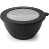 imageSwell Stainless Steel Salad Bowl Kit XL 184oz Onyx Includes 5oz Canister For Dressing Serving Utensils and Removable Tray Leakproof Easy to Clean Dishwasher and Refrigerator SafeOnyx
