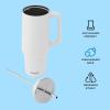 imageSwell Recycled Stainless Steel Tumbler XL with Straw and Handle 40oz Moonstone Triple Layered Vacuum Insulated Container Keeps Drinks Cold 50 hours and Hot for 10 BPA FreeMoonstone