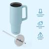 imageSwell Recycled Stainless Steel Tumbler XL with Straw and Handle 40oz Moonstone Triple Layered Vacuum Insulated Container Keeps Drinks Cold 50 hours and Hot for 10 BPA FreePowder Blue