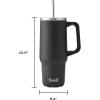 imageSwell Recycled Stainless Steel Tumbler XL with Straw and Handle 40oz Moonstone Triple Layered Vacuum Insulated Container Keeps Drinks Cold 50 hours and Hot for 10 BPA FreeOnyx