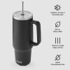 imageSwell Recycled Stainless Steel Tumbler XL with Straw and Handle 40oz Moonstone Triple Layered Vacuum Insulated Container Keeps Drinks Cold 50 hours and Hot for 10 BPA FreeOnyx