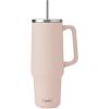 imageSwell Recycled Stainless Steel Tumbler XL with Straw and Handle 40oz Moonstone Triple Layered Vacuum Insulated Container Keeps Drinks Cold 50 hours and Hot for 10 BPA FreeHimalayan Salt