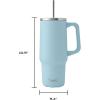imageSwell Recycled Stainless Steel Tumbler XL with Straw and Handle 40oz Moonstone Triple Layered Vacuum Insulated Container Keeps Drinks Cold 50 hours and Hot for 10 BPA FreePowder Blue