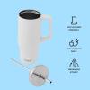 imageSwell Recycled Stainless Steel Tumbler XL with Straw and Handle 40oz Moonstone Triple Layered Vacuum Insulated Container Keeps Drinks Cold 50 hours and Hot for 10 BPA FreeMoonstone