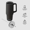 imageSwell Recycled Stainless Steel Tumbler XL with Straw and Handle 40oz Moonstone Triple Layered Vacuum Insulated Container Keeps Drinks Cold 50 hours and Hot for 10 BPA FreeOnyx