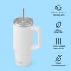 imageSwell Recycled Stainless Steel Tumbler XL with Straw and Handle 40oz Moonstone Triple Layered Vacuum Insulated Container Keeps Drinks Cold 50 hours and Hot for 10 BPA FreeMoonstone