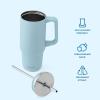 imageSwell Recycled Stainless Steel Tumbler XL with Straw and Handle 40oz Moonstone Triple Layered Vacuum Insulated Container Keeps Drinks Cold 50 hours and Hot for 10 BPA FreePowder Blue