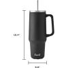 imageSwell Recycled Stainless Steel Tumbler XL with Straw and Handle 40oz Moonstone Triple Layered Vacuum Insulated Container Keeps Drinks Cold 50 hours and Hot for 10 BPA FreeOnyx