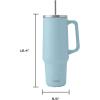 imageSwell Recycled Stainless Steel Tumbler XL with Straw and Handle 40oz Moonstone Triple Layered Vacuum Insulated Container Keeps Drinks Cold 50 hours and Hot for 10 BPA FreePowder Blue