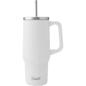 imageSwell Recycled Stainless Steel Tumbler XL with Straw and Handle 40oz Moonstone Triple Layered Vacuum Insulated Container Keeps Drinks Cold 50 hours and Hot for 10 BPA FreeMoonstone