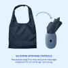 imageSwell Droplet Tote Azurite Reusable And Packable Tote Bag Lightweight And Packs Into Silicone Capsule For Storage Ideal For Grocery Store Travel Shopping And More One SizeAzurite