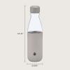 imageSwell Glass Original Water Bottle 18oz Radiant Coral Break Resistant Glass With Protective Silicone Sleeve BPA Free Zero Plastic LeakproofLunar Grey
