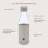 imageSwell Glass Original Water Bottle 18oz Radiant Coral Break Resistant Glass With Protective Silicone Sleeve BPA Free Zero Plastic LeakproofLunar Grey