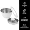 imageSwell Stainless Steel Salad Bowl Kit 64oz Moonstone Comes with 2oz Mini Canister and Removable Tray for Organization Leakproof Easy to Clean Dishwasher Safe