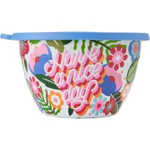 imageSwell Stainless Steel Salad Bowl Kit 64oz Steffi Lynn x Swell Comes with 2oz Mini Canister and Removable Tray for Organization Leakproof Easy to Clean Dishwasher Safe