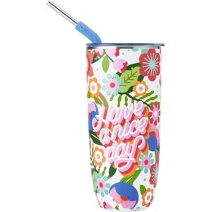 imageSwell Stainless Steel Tumbler with Straw and SlideOpen Lid 24oz Steffi Lynn x Swell Triple Layered Vacuum Insulated Containers Keeps Drinks Cold for 18 Hours and Hot for 5 BPA FreeSteffi Lynn