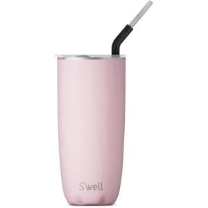 imageSwell Stainless Steel Tumbler with Straw and SlideOpen Lid 24oz Steffi Lynn x Swell Triple Layered Vacuum Insulated Containers Keeps Drinks Cold for 18 Hours and Hot for 5 BPA FreePink Topaz