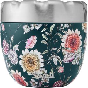 imageSwell Eats Stainless Steel Food Bowls 215oz Midnight Botanical TripleLayered VacuumInsulated Containers Keeps Food Cold for 11 Hours and Hot for 7 hours Condensation Free BPA Free LeakproofMidnight Botanical