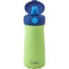 imageSwell Stainless Steel Kids Pop Top Traveler 14oz Over The Moon Triple Layered Vacuum Insulated Container Keeps Drinks Cold for 24 Hours Leakproof BPA Free Easy Carrying On The GoAurora Green