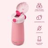 imageSwell Stainless Steel Kids Pop Top Traveler 14oz Over The Moon Triple Layered Vacuum Insulated Container Keeps Drinks Cold for 24 Hours Leakproof BPA Free Easy Carrying On The GoPink Taffy