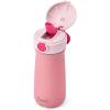 imageSwell Stainless Steel Kids Pop Top Traveler 14oz Over The Moon Triple Layered Vacuum Insulated Container Keeps Drinks Cold for 24 Hours Leakproof BPA Free Easy Carrying On The GoPink Taffy
