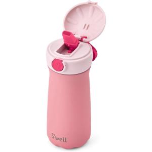 imageSwell Stainless Steel Kids Pop Top Traveler 14oz Over The Moon Triple Layered Vacuum Insulated Container Keeps Drinks Cold for 24 Hours Leakproof BPA Free Easy Carrying On The GoPink Taffy