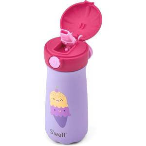 imageSwell Stainless Steel Kids Pop Top Traveler 14oz Over The Moon Triple Layered Vacuum Insulated Container Keeps Drinks Cold for 24 Hours Leakproof BPA Free Easy Carrying On The GoHappy Scoops