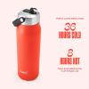 imageSwell Recycled Stainless Steel Tumbler XL with Straw and Handle 40oz Midnight Botanical Triple Layered Vacuum Insulated Container Keeps Drinks Cold 50 hours and Hot for 10 BPA FreeRadiant Coral