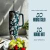 imageSwell Recycled Stainless Steel Tumbler XL with Straw and Handle 40oz Midnight Botanical Triple Layered Vacuum Insulated Container Keeps Drinks Cold 50 hours and Hot for 10 BPA FreeMidnight Botanical