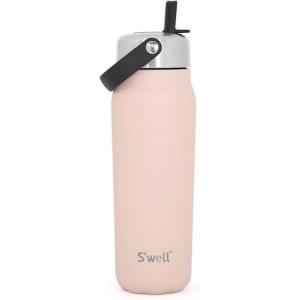 imageSwell Recycled Stainless Steel Explorer with Flip Straw Lid 40oz Limited Edition Polar Pink Triple Layered Vacuum Insulated Container Keeps Drinks Cold for 54 Hours and Hot for 12 BPA FreeHimalayan Salt